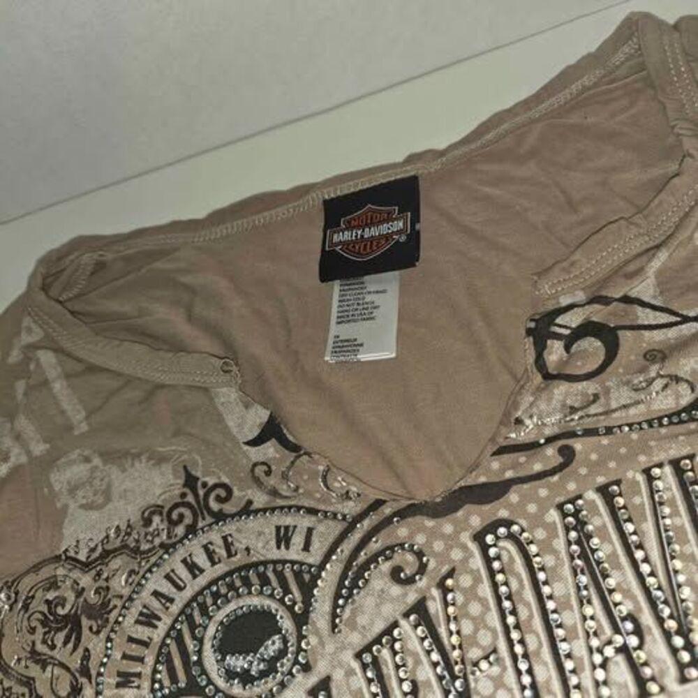 Harley-Davidson Women’s Large Rhinestone “Ride The Legend” Top - Picture 4 of 6